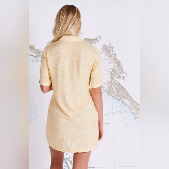 Salty Crew Seafarer Dress Dusty Gold Button Front Mini Dress Size Medium ALTERED - Picture 2 of 16